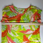 C&C California Linen Tropical Leaf Print Top Large Multicolor Resort Colorful Photo 7