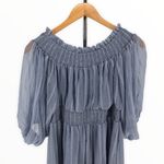 ASOS Maternity Off Shoulder Blue Stripe Mini Dress with Sheer Blouson Sleeve Size undefined Photo 8