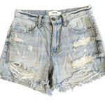 Pistola  High Rise Ripped Cutoff Jean Shorts in Blue, Size 25​​​ Photo 0