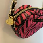 Betsey Johnson Hot Pink Zipper Print Heart Shaped Purse Photo 2