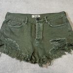 Free People  Loving Good Vibrations Cut Off Shorts Green Women's 29 Photo 0
