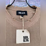 SER.O.YA Devin distressed Sweater dress in tan size small Photo 7
