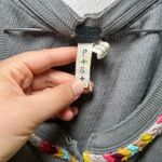 Free People We The Free Gray rainbow trim Henley women's small thermal embroidered boho‎ Photo 4