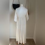 Lace & Silk Cream Mid Sleeve Robe White Size undefined Photo 3