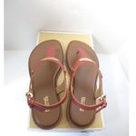 Michael Kors New!  Women's MK Plate Thong Leather Sandals Shoes Terracotta Size 7 Photo 7