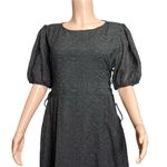 LISA SAYS GAH Gianna Rosette Print Midi Dress, Black, Large Black Photo 9