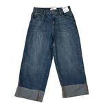 Sonoma Jeans, Women's Size 12, Denim, High Rise Baggy Wide Leg, rolled hem, NWT Photo 0