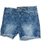 Seven7  Python Indigo Denim Shorts‎ Size 4 Fray Hem Weekend Shorts Photo 1