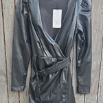 ZARA  Black Faux Leather Wrap Mini Dress Photo 0