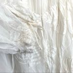 Aritzia  Wilfred Palm Leaf Frayed Sheer Peasant Long Sleeve Blouse Top White XS Photo 6