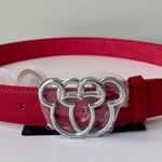 Disney Mickey Mouse Double Ears Belt Red/Silver Size M NWT Photo 0