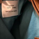 Anabaglish cotton woven macrame bag purse wood knit in blue no strap Photo 6