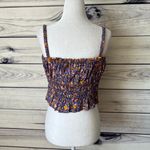 J.Crew Purple Floral Organic Cotton Stretchy Button Down Crop Top Photo 9