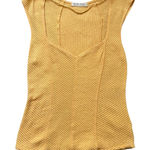 Free People We the Free () dark yellow ribbed knit cap sleeve top size L Photo 0