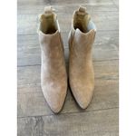 NWOT Patina Women Tan Suede Leather Ankle Booties Wood Heel Western Cowgirl 9.5 Photo 2