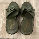 Anthropologie  Paola Ferri green woven heels Photo 7