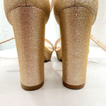 Forever Chunky Heel Low Platform Formal Sandal Heels Glitter Size 6 Gold Photo 7