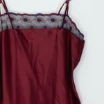 VTG Angelique Satin Slip Dress Size L Red Floral Lace Trim Whimsigoth Sexy Witch Size L Photo 1