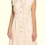Calvin Klein  tiered shirt dress in ivory sz 14 Photo 2