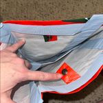 Marimekko IKEA BASTUA Tote Large Red Green Rhubarb Leaf Reusable Shopping Bag Photo 3