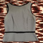 True Vintage 80s 90s Pinup Rockabilly Whimsygoth Black White Plaid Dark Academia Preppy Office Siren Goth Retro Corset Peplum Vest Jacket Top Shirt Boat Neck Sleeveless Button Front Fitted #gothic Photo 2