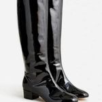 J.Crew  Italian Leather Knee High Boots Black Patent Leather Photo 5