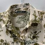 ZARA  Animal Tropical Print Oversized Half Button Up shirt sz M boho artsy monkey Photo 14