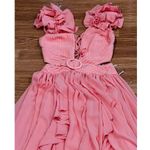 PATBO ORANGE FLUTTER SLEEVE RUFFLE MAXI PARTY DRESS size 2 / 34 Photo 11