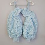 ASOS LUXE bardot sleeve 3D floral bikini in blue Photo 2