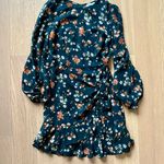 Princess Polly Floral Mini Tea Dress in Teal Photo 3