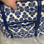 Vera Bradley “Cobalt Tile” Navy Blue Floral Tote Bag Photo 4