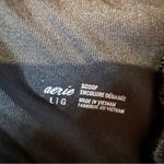 Aerie Bikini Top Women’s Size Large Black Scoop Neck Ruffle Strap Swim Photo 2