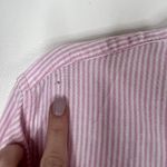 Bugle Boy Vintage Women's Pink & White Striped Button Down Preppy Academia Shirt Photo 5