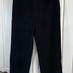 LLBean Black Corduroy Pants Womens 8 Regular Straight Leg Casual Comfort Retro Photo 0