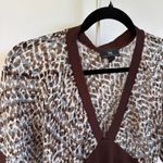 Iz Byer Y2K Brown Office Siren Fitted Top Sheer Short Sleeve Babydoll Career Large Photo 1