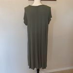 Forever Rose army Green stretchy midi short sleeve shirt dress Size 1X Photo 3