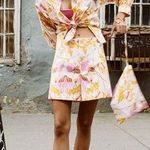 ZARA NWT Pleated High Waisted Floral Shorts Size M Photo 0