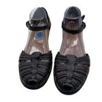 Womens Clarks Size 10 Leather Strappy Low Wedge Sandals Shoe Black Photo 1