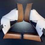 Bleecker and Bond white & black block heels - size 5.5 Photo 3