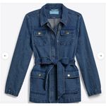 Draper James  100% Cotton Field Jacket in Dark Wash Denim Size XS Photo 4