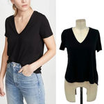 Veronica Beard Cindy V Neck High Low Tee In Black Size Small Photo 1