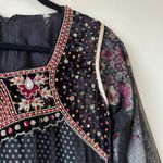 NWT Small Bridgerton Style Black Polka Dot Floral Rose Dress Choli Sari w Ruby Photo 3