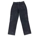 Boohoo - Contrast Stitch Patch Pocket Cargo Pants in Faded Black Photo 3