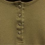 Jennifer Moore VTG  Large ribbed Olive green Henley sweater L Photo 7