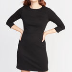 Old Navy  Black 3/4 Sleeve Crew Neck Sheath Dress Women's Size Medium Photo 0