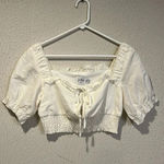 Princess Polly cream tie front crop top size 4 Photo 0