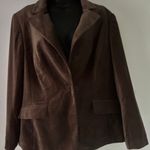 Apostrophe Womens 16W Blazer Brown Long Sleeve Career Animal Print Notch Lapel Photo 0