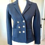 Loft  Ann Taylor heavy knit GUC navy blue blazer size SMALL 19” pit to pit Photo 0