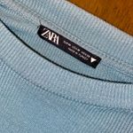 ZARA  Sky Blue Ruched Short Sleeve Top Photo 2