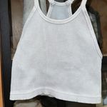 FP Movement Happiness Runs Long Cropped Tank Top ribbed workout sports bra Silver Size XS Photo 2